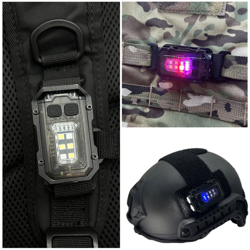 Portable Tactical Flashlight Mini LED Light with Hook Loop Plate for Hiking, Camping, and Safety Use