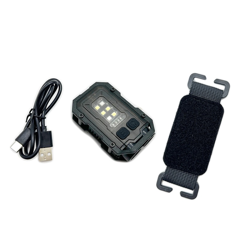 Portable Tactical Flashlight Mini LED Light with Hook Loop Plate for Hiking, Camping, and Safety Use