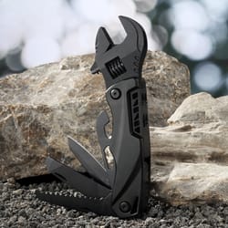 multifunctional outdoor camping wrench tool adjustable wrench, folding knife, and saw for edc use