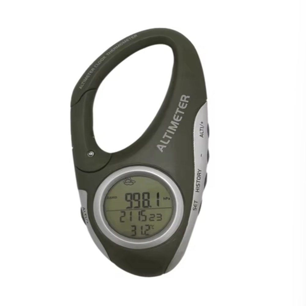 Portable Outdoor Altimeter Carabiner with Barometer & Thermometer Multi-Function Fishing & Hiking Weather Meter