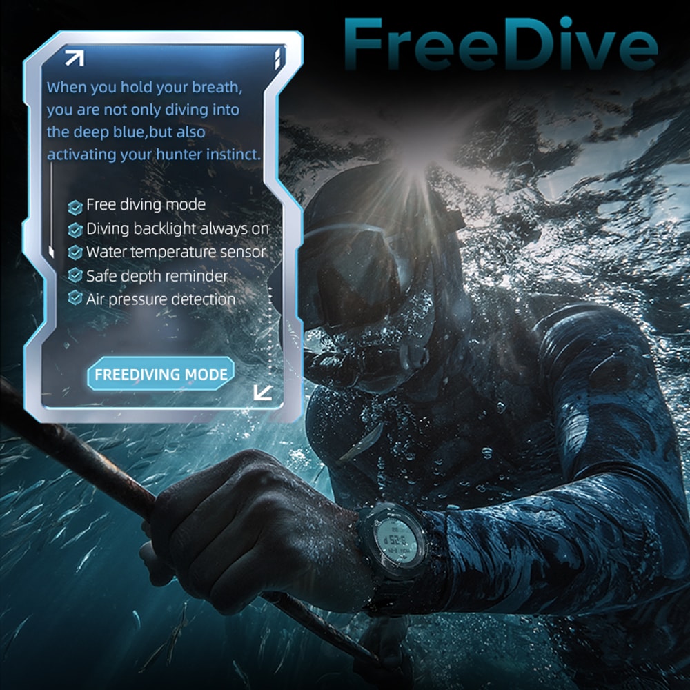 Mens Digital Dive Watch With Altimeter Barometer Compass Waterproof 3