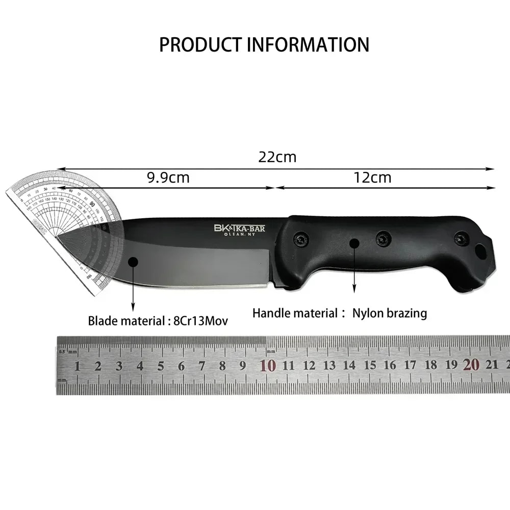 Tactical Fixed Blade Knife with Sheath High Hardness Blade for Outdoor Survival, EDC, and Camping