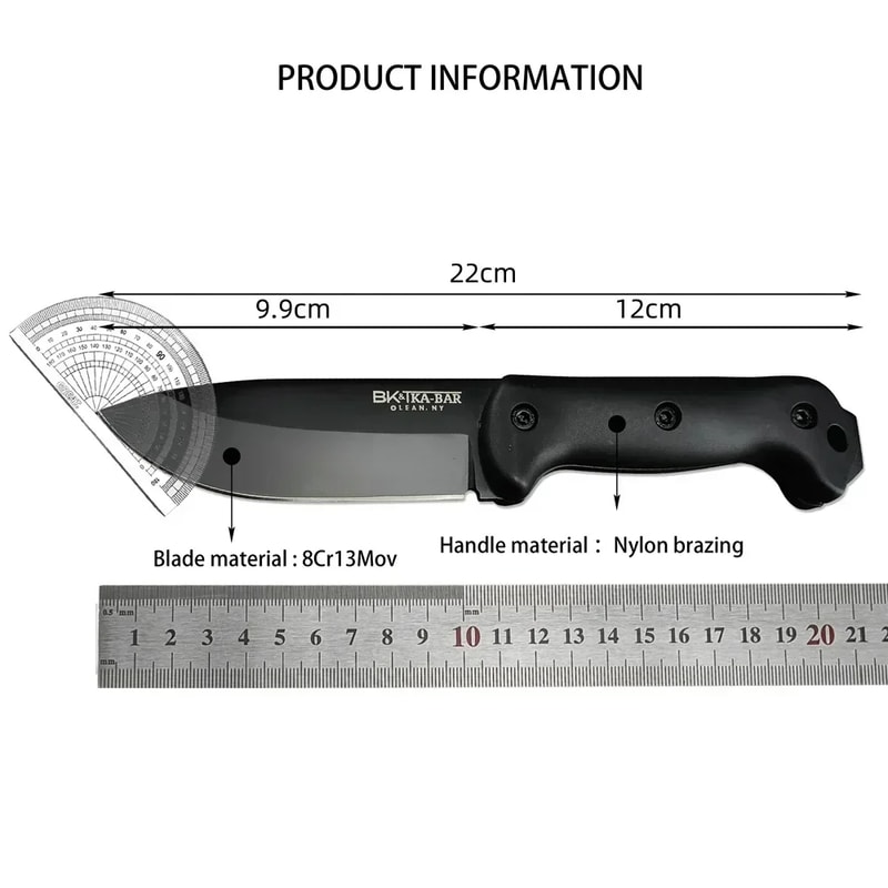 Tactical Fixed Blade Knife with Sheath High Hardness Blade for Outdoor Survival, EDC, and Camping