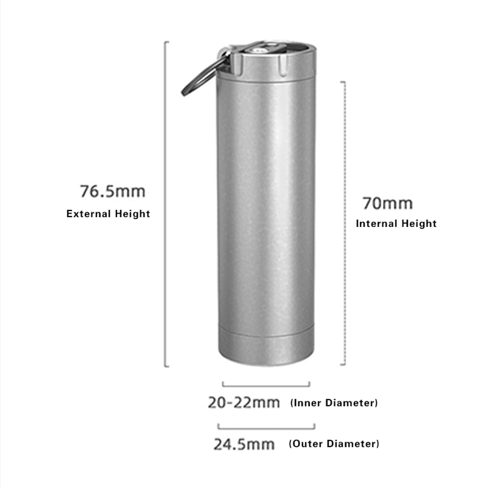 Titanium Alloy Waterproof Medicine Bottle Multi-Functional Travel Storage Case, EDC Tool for Outdoor Adventures
