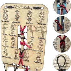learn knot training board kit: master reef & square knots for outdoor survival, camping, & climbing