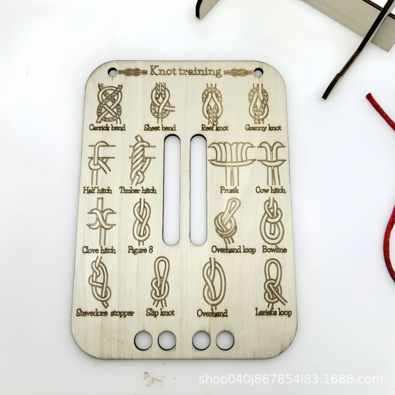 Learn Knot Training Board Kit: Master Reef & Square Knots for Outdoor Survival, Camping, & Climbing