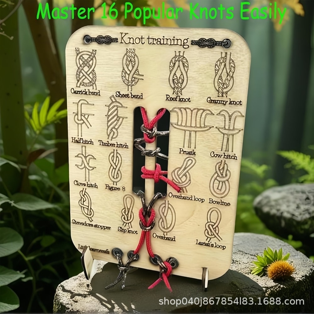 Learn Knot Training Board Kit: Master Reef & Square Knots for Outdoor Survival, Camping, & Climbing