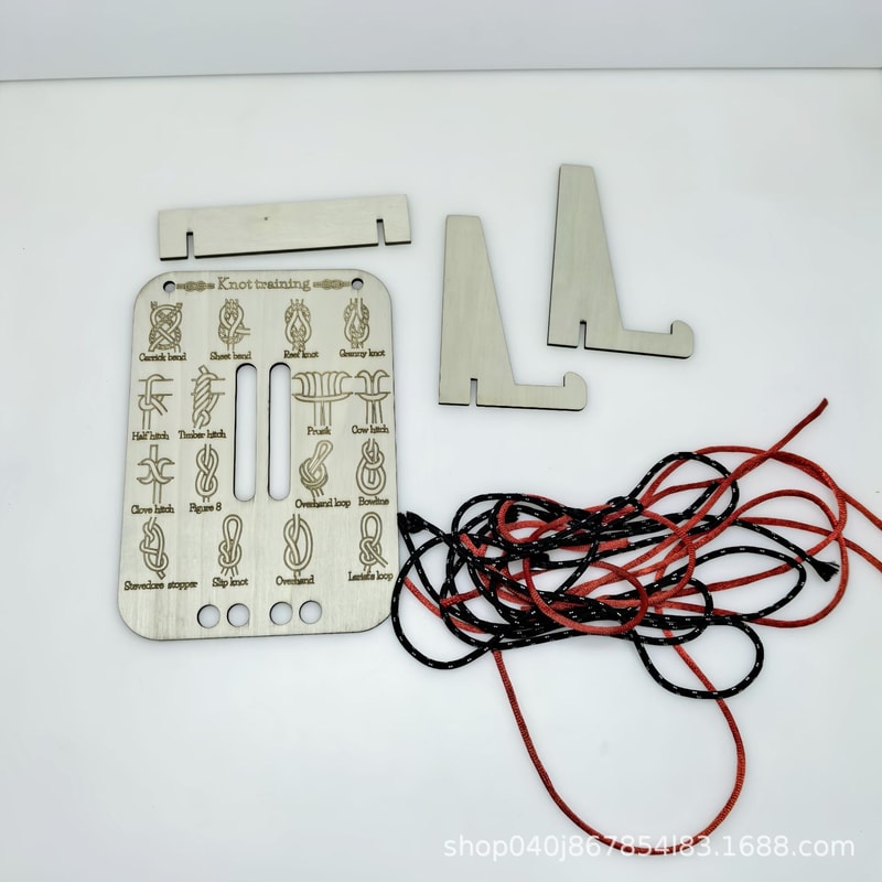 Learn Knot Training Board Kit: Master Reef & Square Knots for Outdoor Survival, Camping, & Climbing