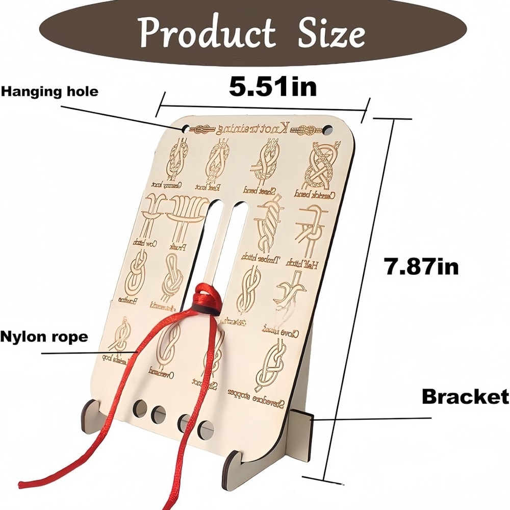 Learn Knot Training Board Kit: Master Reef & Square Knots for Outdoor Survival, Camping, & Climbing