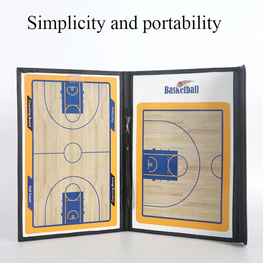 Portable Magnetic Basketball Coaching Board Folding Clipboard for Strategy Training
