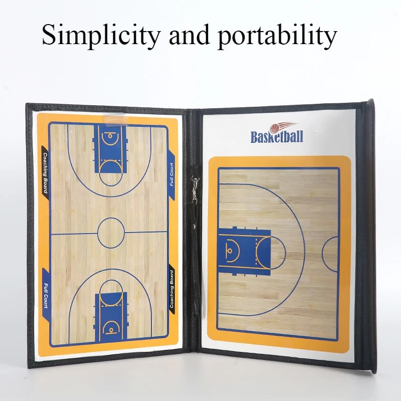 Portable Magnetic Basketball Coaching Board Folding Clipboard for Strategy Training