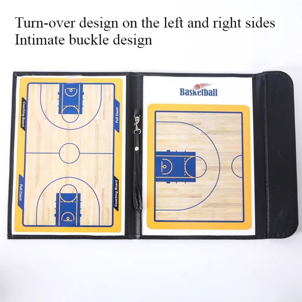 Portable Magnetic Basketball Coaching Board Folding Clipboard for Strategy Training