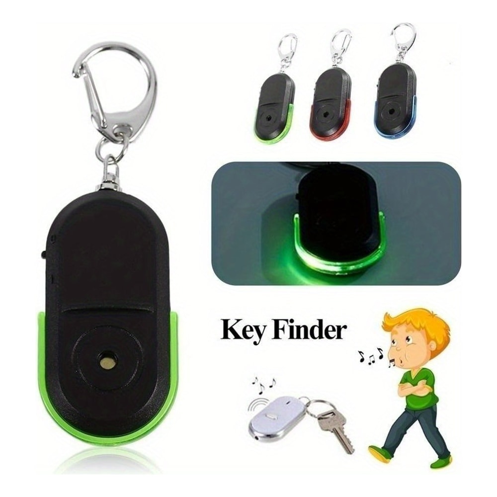 Smart Key Finder Alarm with LED Torch and Panic Whistle Locator for Lost Keys Remote Tracker