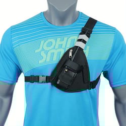 tactical walkie talkie chest bag adjustable radio harness storage pack