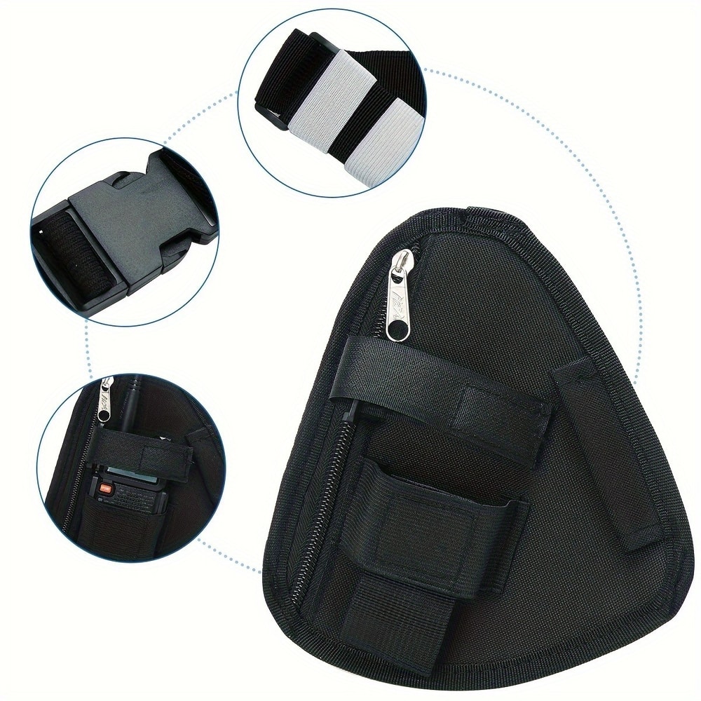 Tactical Walkie Talkie Chest Bag Adjustable Radio Harness Storage Pack