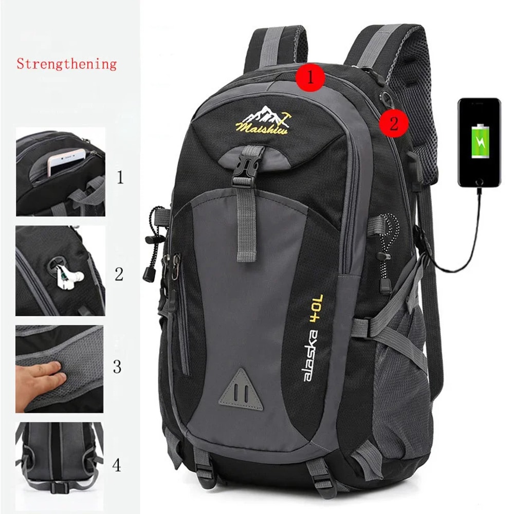 Waterproof Anti Theft Hiking Backpack Large Capacity Travel Camping Backpack For Outdoor Adventures 2