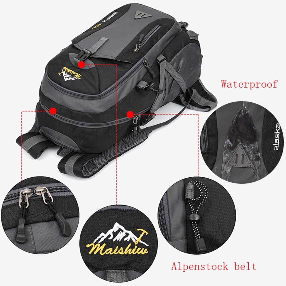 Waterproof Anti Theft Hiking Backpack Large Capacity Travel Camping Backpack For Outdoor Adventures 3