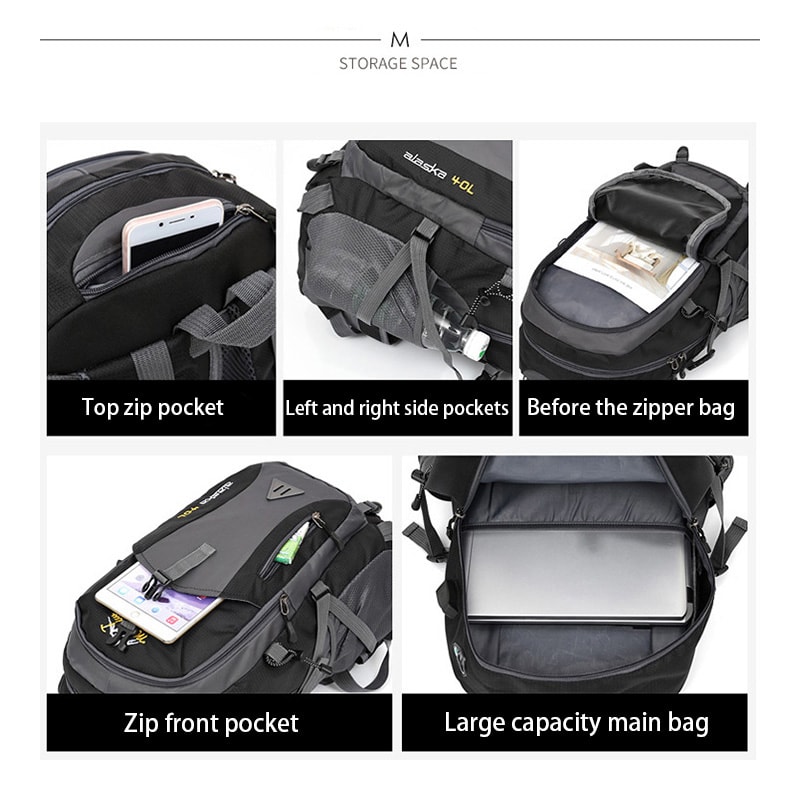 Waterproof Anti Theft Hiking Backpack Large Capacity Travel Camping Backpack For Outdoor Adventures 4
