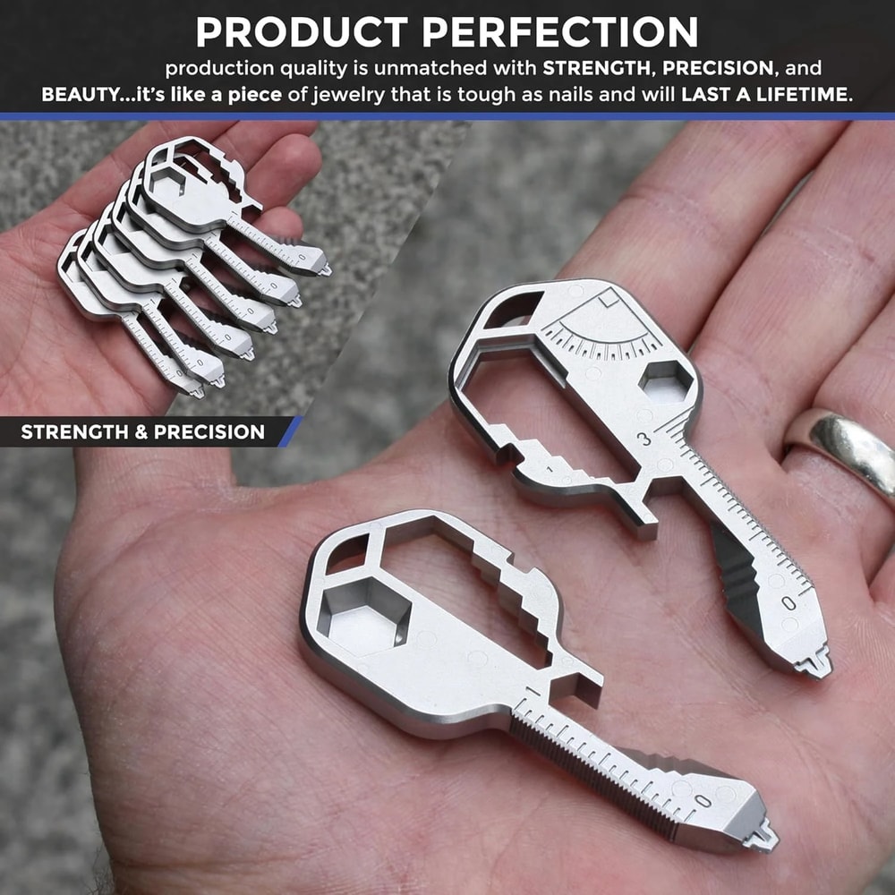 Original Key Shaped Pocket Tool Stainless Steel Multitool Keychain
