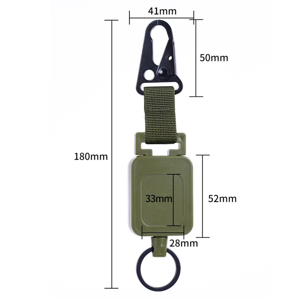 Steel Wire Retractable Key Holder With Molle Backpack Hook For Outdoor Use 4