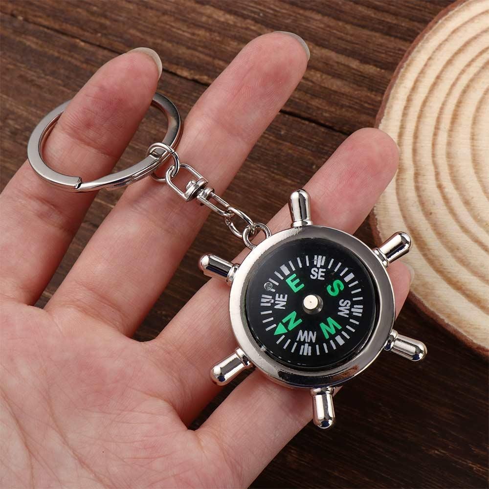 Mini Survival Compass Keychain with Carabiner Outdoor Emergency Tool