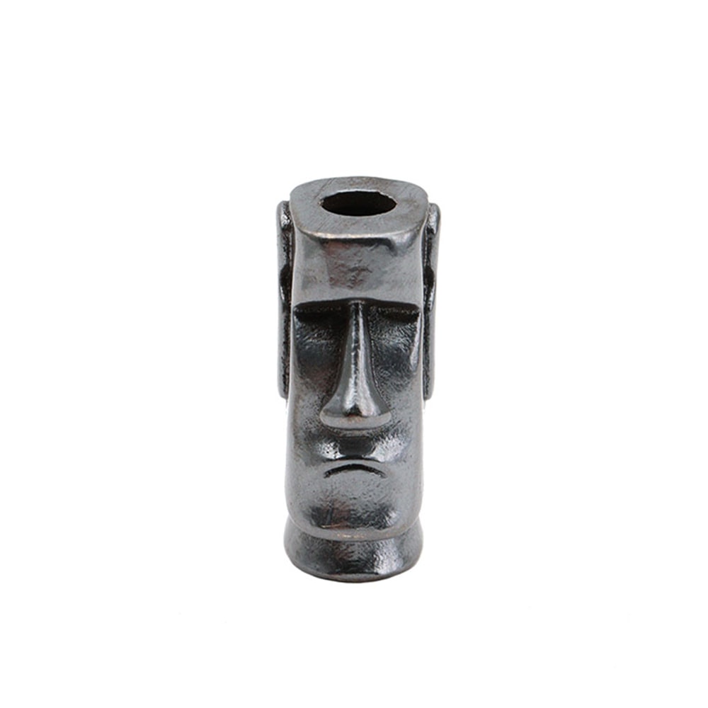 Easter Island Moai EDC lanyard bead Brass Paracord Knife Pendant Survival Accessory