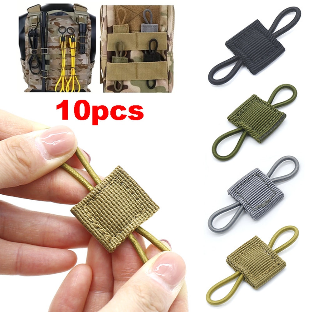 Tactical MOLLE Elastic Strap Webbing Retainer for Gear Attachment and Secure Carry
