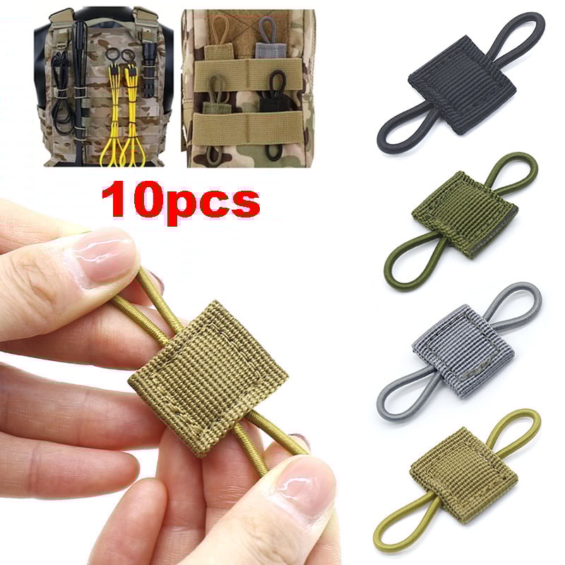 Tactical MOLLE Elastic Strap Webbing Retainer for Gear Attachment and Secure Carry