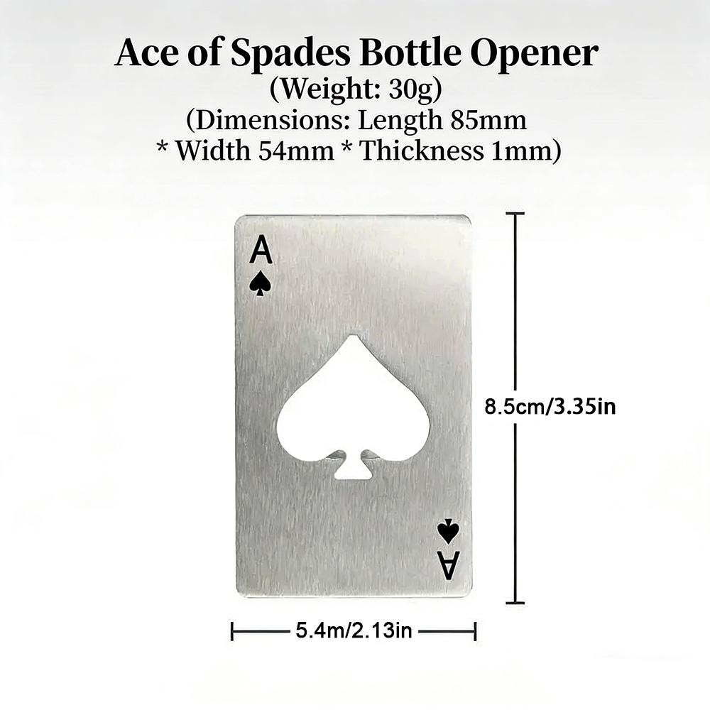 Ace Of Spades Bottle Opener Credit Card Size Portable Bottle Opener Stainless Steel Poker Tool 1