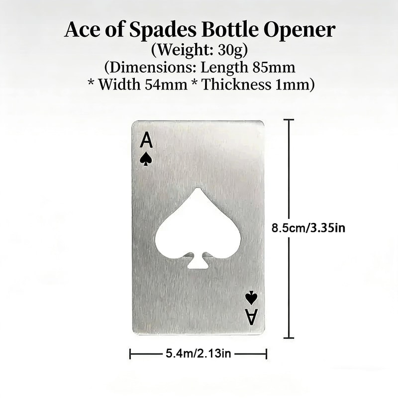 Ace Of Spades Bottle Opener Credit Card Size Portable Bottle Opener Stainless Steel Poker Tool 1