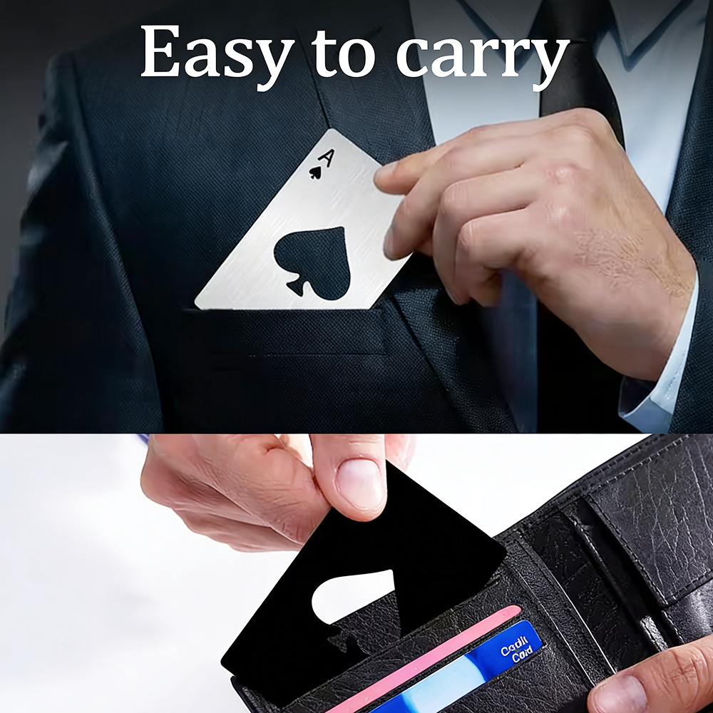Ace Of Spades Bottle Opener Credit Card Size Portable Bottle Opener Stainless Steel Poker Tool 3