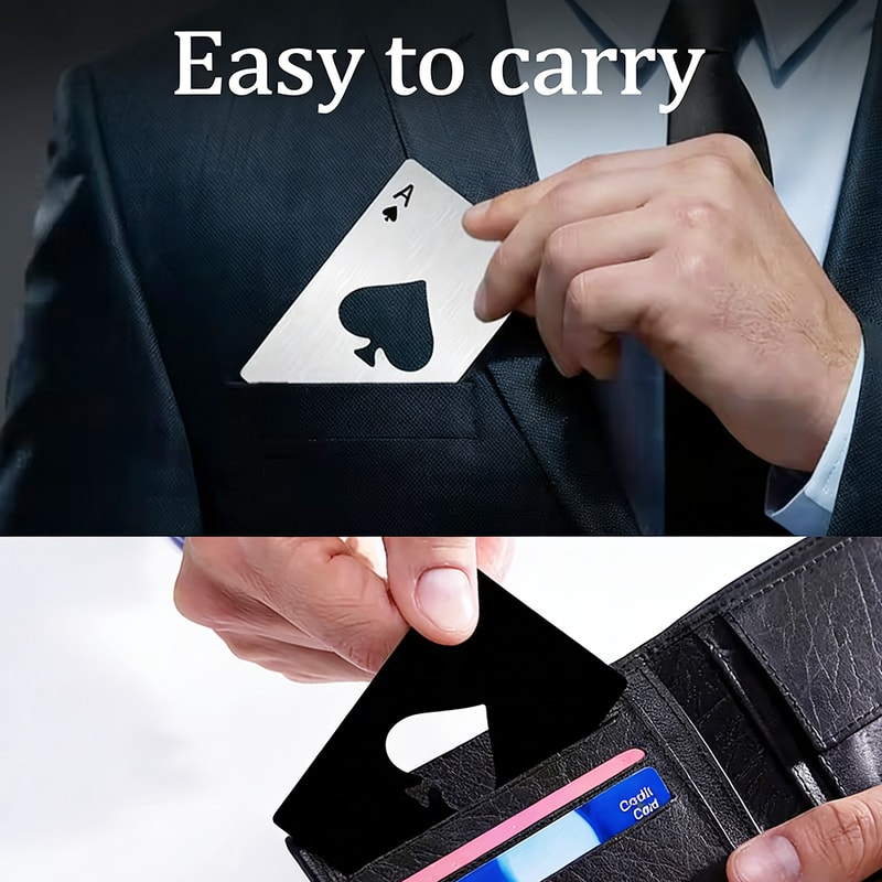 Ace Of Spades Bottle Opener Credit Card Size Portable Bottle Opener Stainless Steel Poker Tool 3