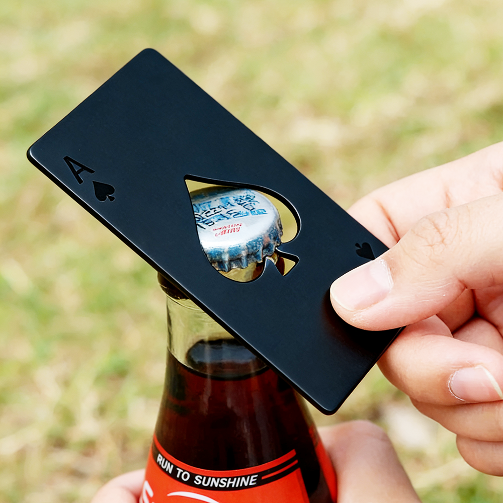 Ace Of Spades Bottle Opener Credit Card Size Portable Bottle Opener Stainless Steel Poker Tool 5