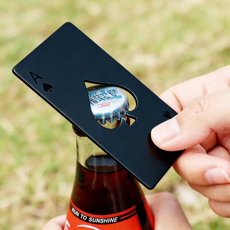 Ace Of Spades Bottle Opener Credit Card Size Portable Bottle Opener Stainless Steel Poker Tool 5