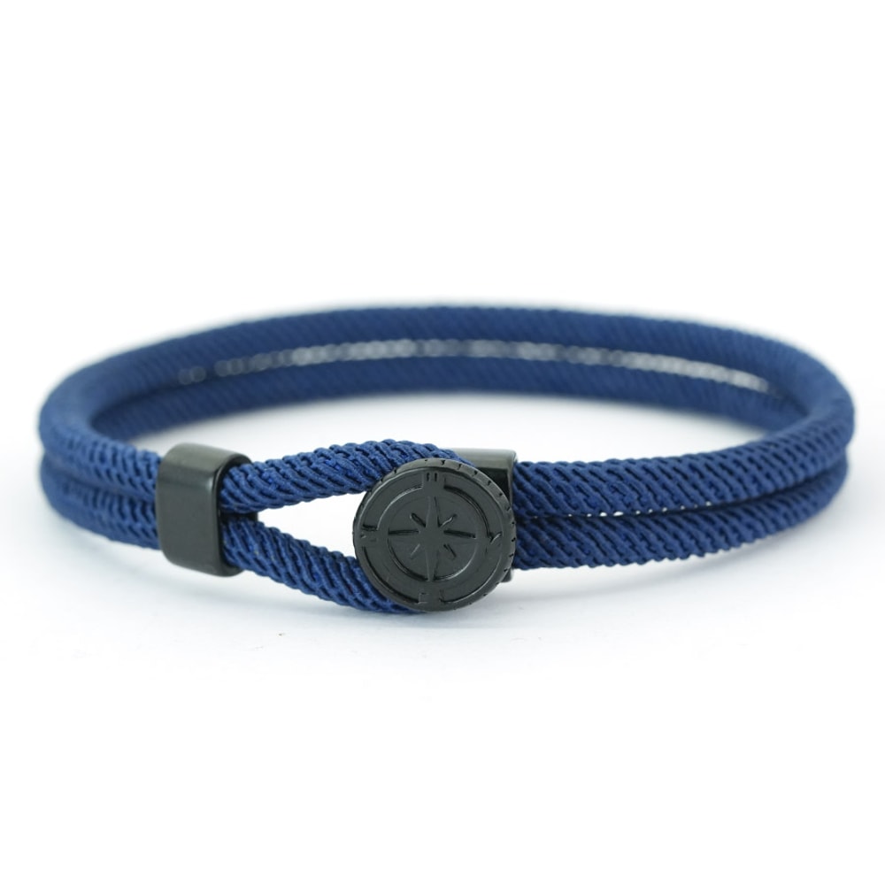Men Nautical Compass Rope Bracelet Outdoor Survival Wristband