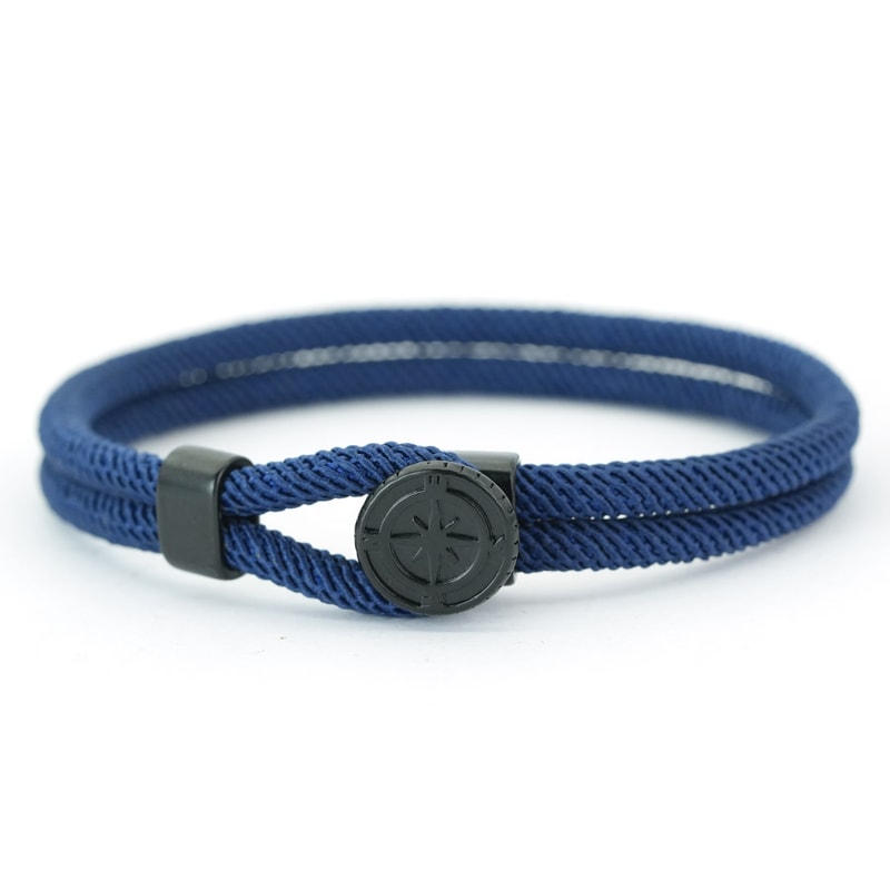 Men Nautical Compass Rope Bracelet Outdoor Survival Wristband