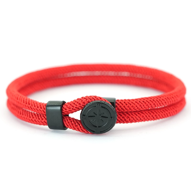 Men Nautical Compass Rope Bracelet Outdoor Survival Wristband