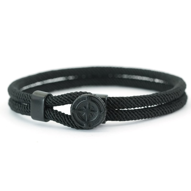 Men Nautical Compass Rope Bracelet Outdoor Survival Wristband