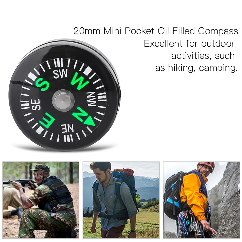 Portable Mini Compass for Hiking and Camping Navigation Tool