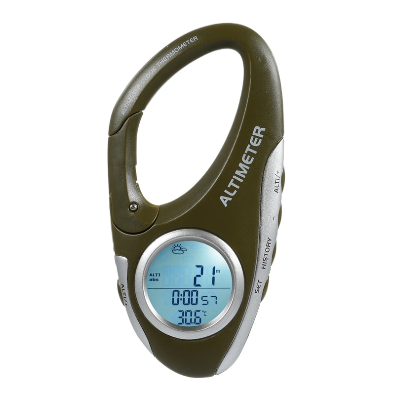 Digital Altimeter Carabiner Outdoor Weather Meter with Thermometer for Hiking Camping Survival