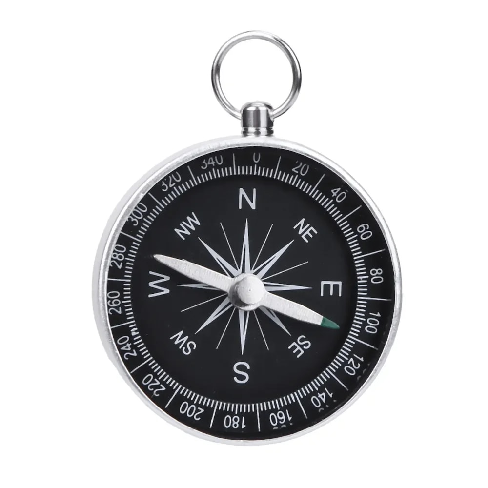 Portable Aluminum Survival Compass for Hiking Camping Emergency Navigation Tool