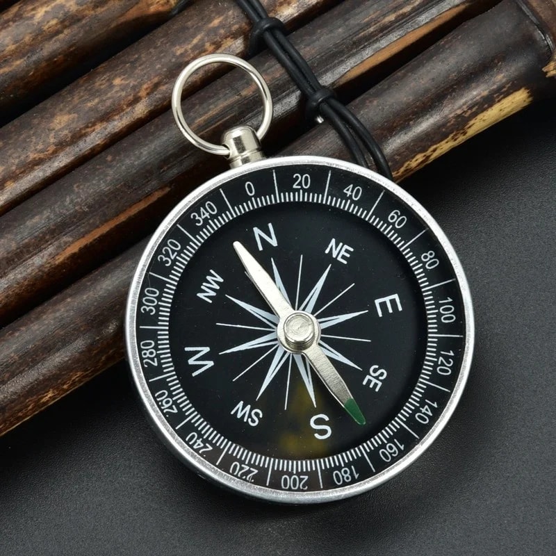 Portable Aluminum Survival Compass for Hiking Camping Emergency Navigation Tool