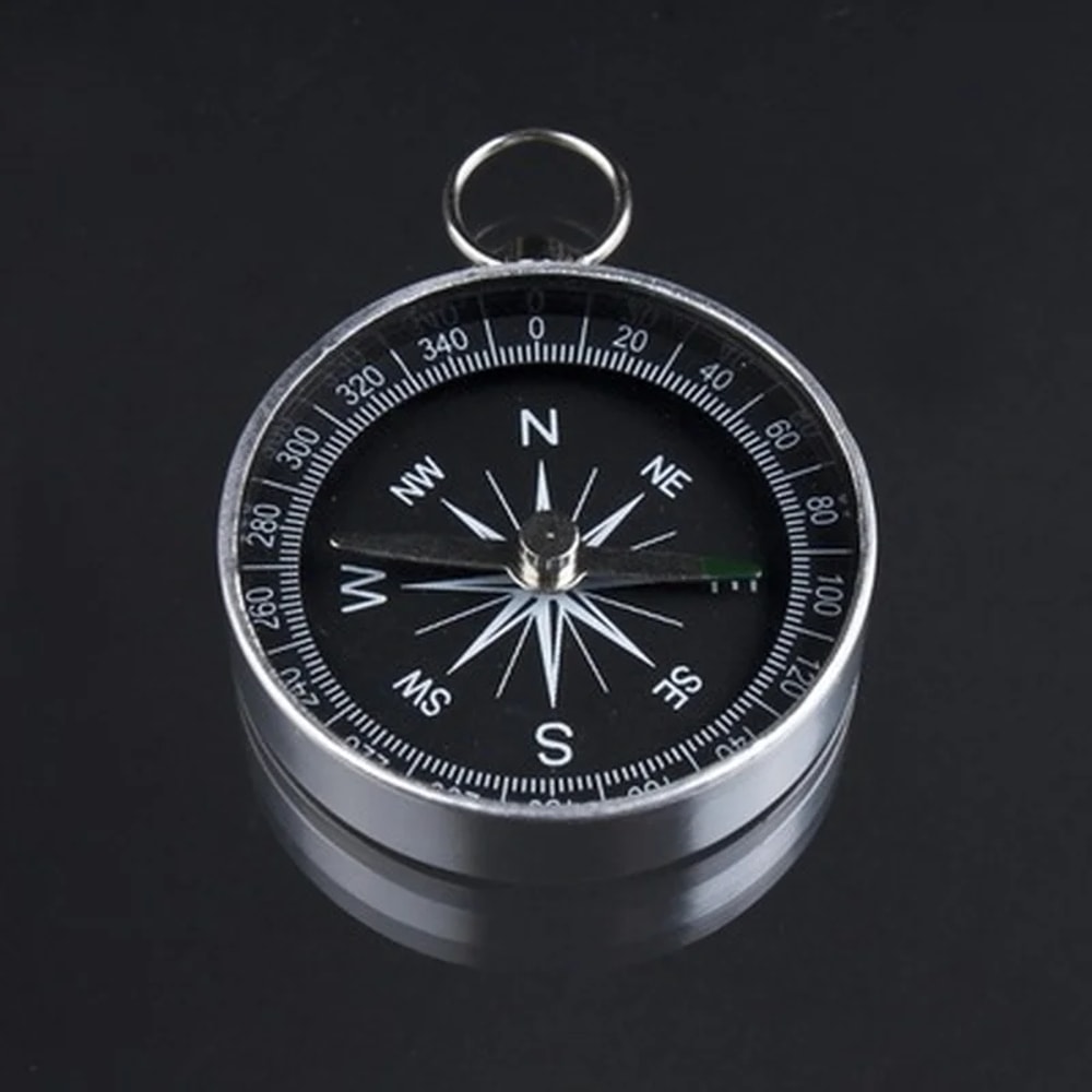 Portable Aluminum Survival Compass for Hiking Camping Emergency Navigation Tool