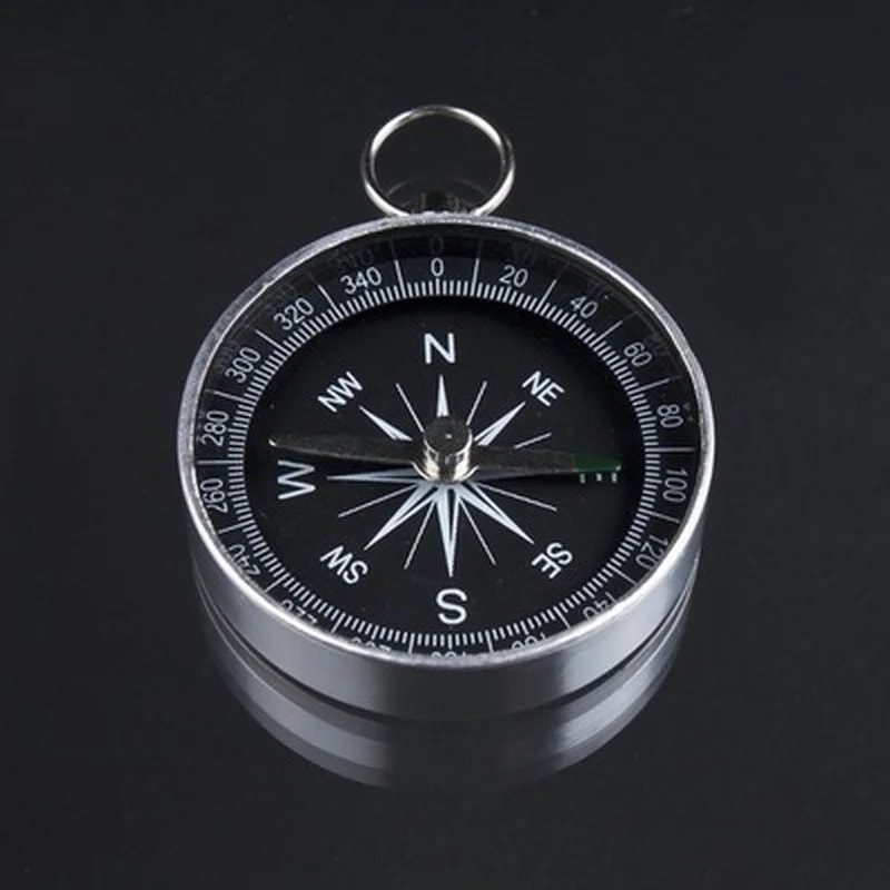 Portable Aluminum Survival Compass for Hiking Camping Emergency Navigation Tool