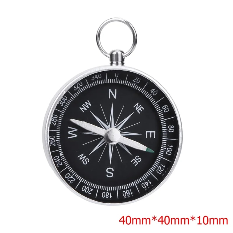Portable Aluminum Survival Compass for Hiking Camping Emergency Navigation Tool
