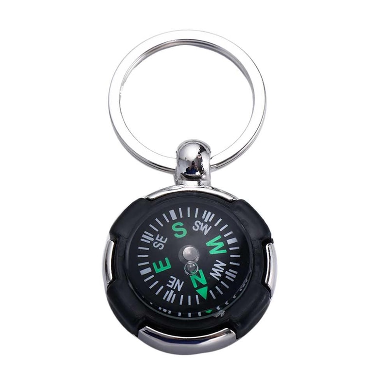 Mini Survival Compass Keychain Portable Navigation Tool for Outdoor Hiking and Emergency Use