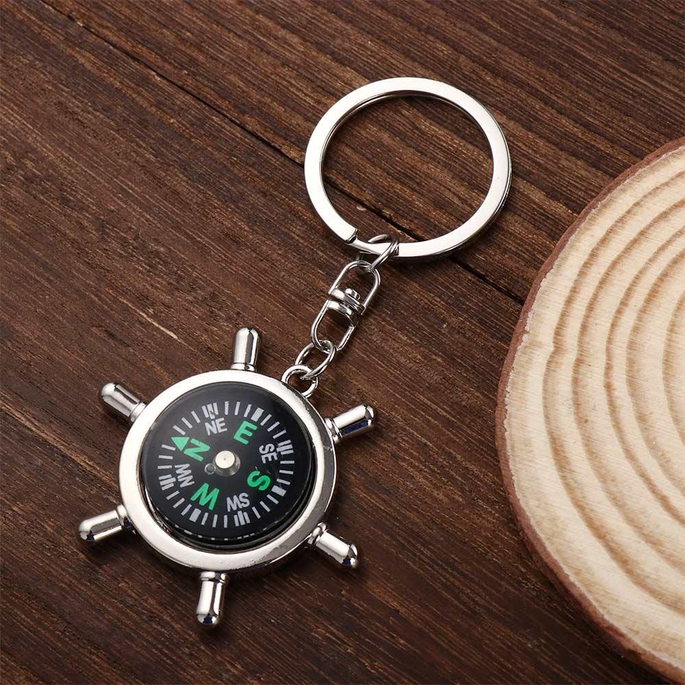 Mini Survival Compass Keychain Portable Navigation Tool for Outdoor Hiking and Emergency Use