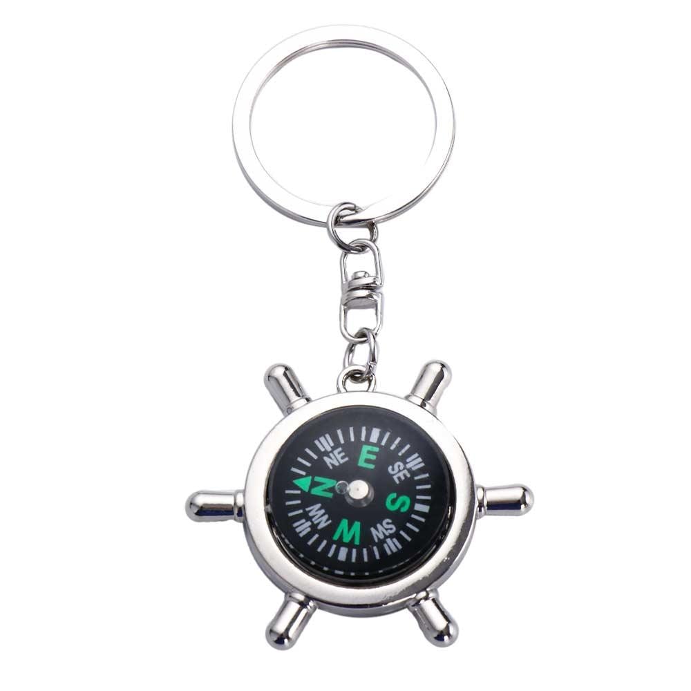 Mini Survival Compass Keychain Portable Navigation Tool for Outdoor Hiking and Emergency Use