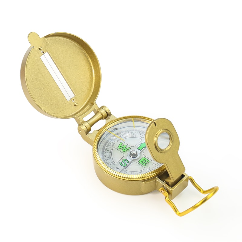 Portable Brass Survival Compass Waterproof Luminous Precision Navigation Tool