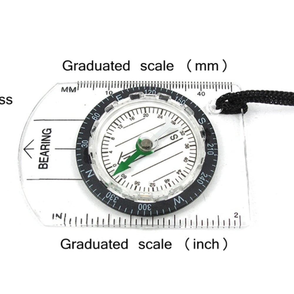 Professional Military Lensatic Compass with Map Scale Navigation Tool for Hiking Survival and Outdoor Adventure
